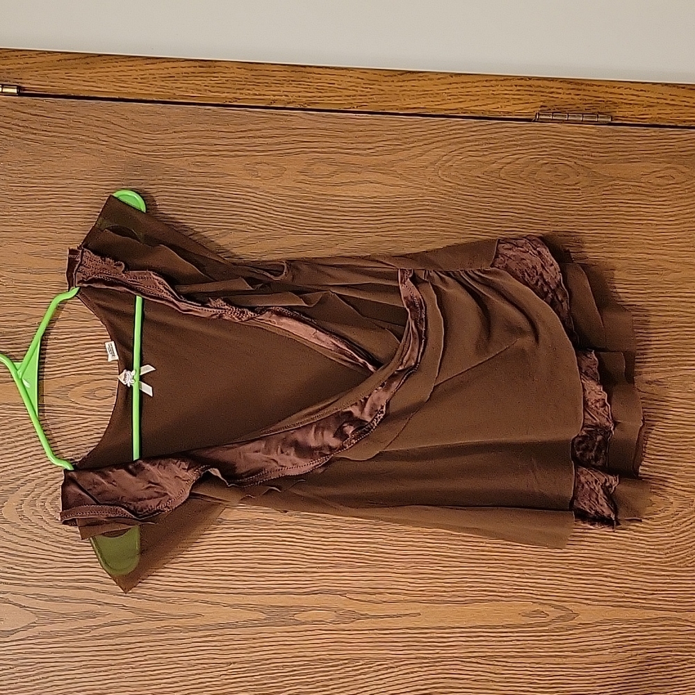 Anthropologie Brown Layered Blouse Size Medium